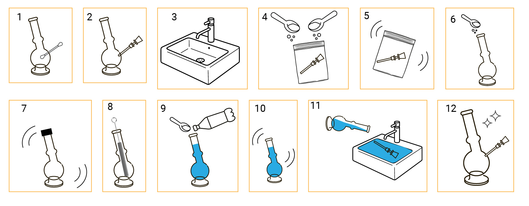 Het schoonmaken van je bong, kom of pijp