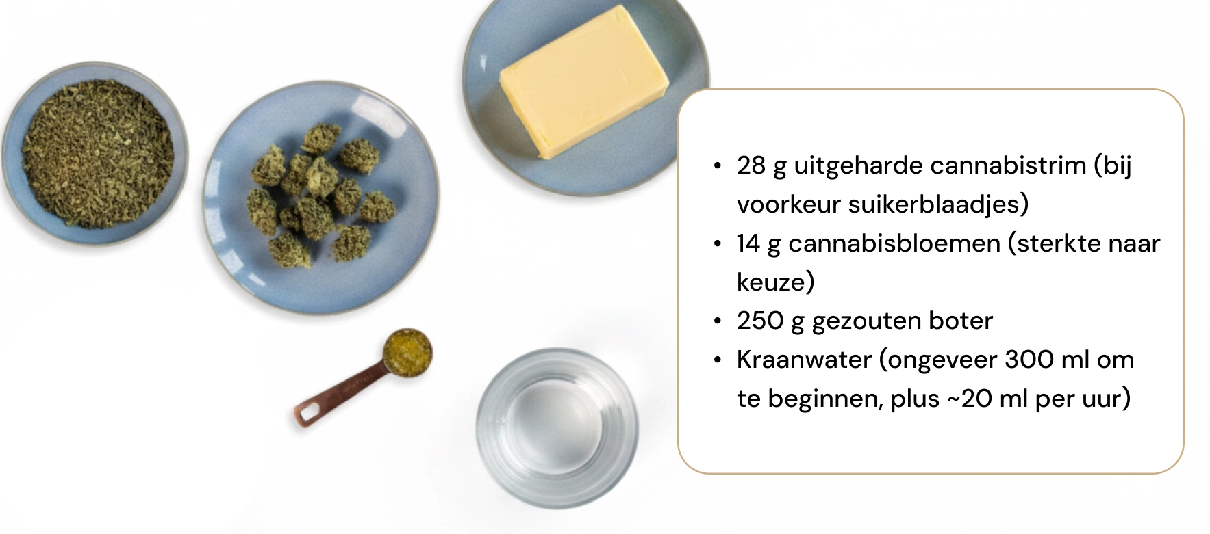 Ingrediënten voor cannabisboter