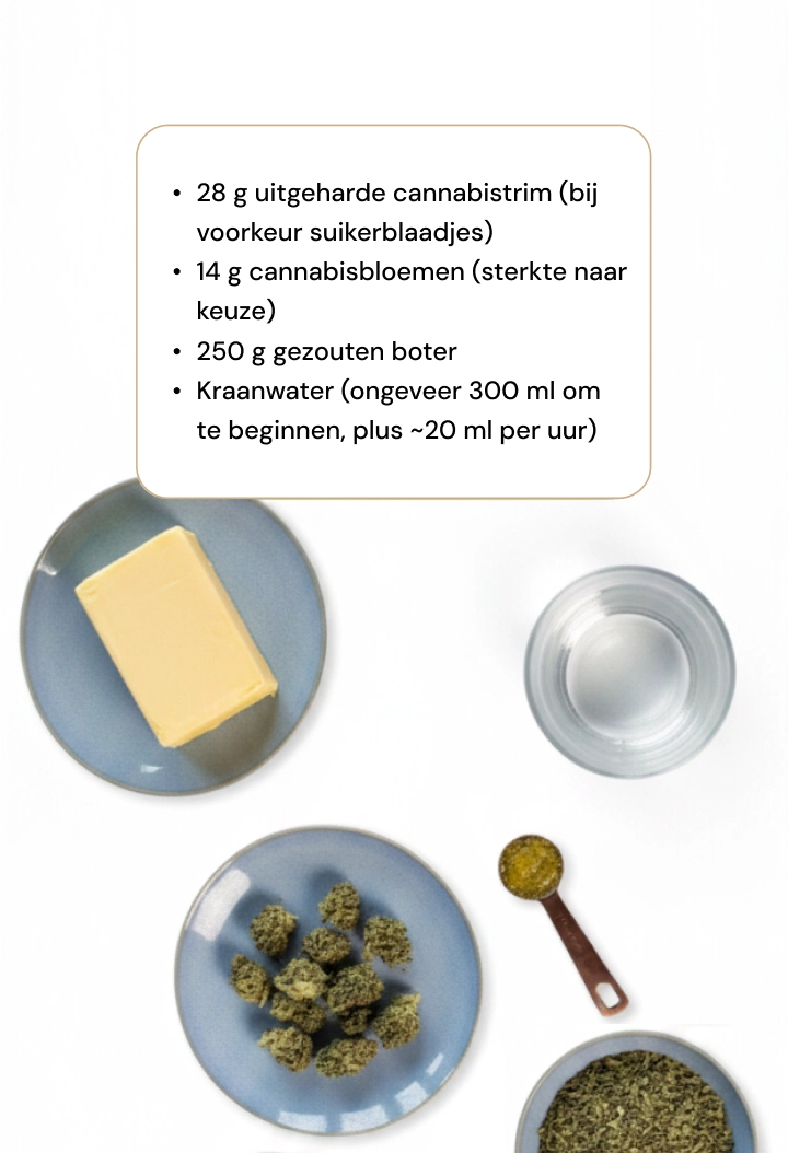 Ingrediënten voor cannabisboter