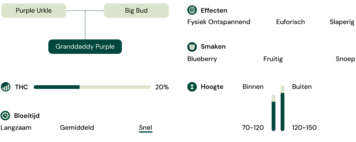Kenmerken de la soort Granddaddy Purple Kenmerken de la soort Granddaddy Purple