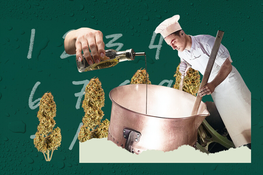 Het maken van cannabis geïnfuseerde olijfolie 